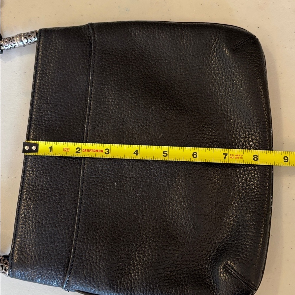 Brighton Black Leather Shoulder Bag Braided Strap - Picture 13 of 14